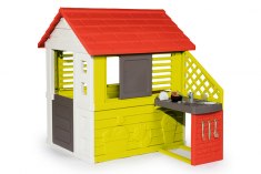 Smoby домик с кухней красный 810713