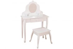 Туалетный столик из дерева для девочки Модница White Medium Vanity & Stool