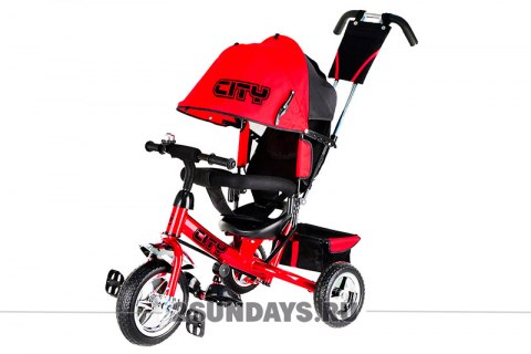 Велосипед City JD7 красный с пластиковыми колесами 10-8