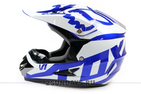 Шлем FOX M ( 51-52 см ) бело-синий