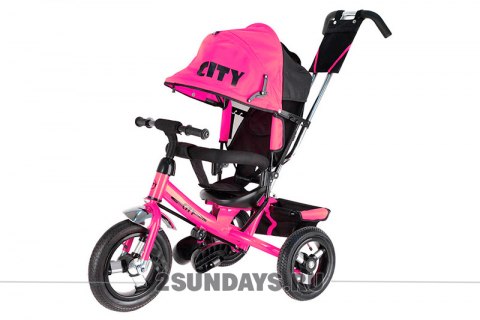 Велосипед City JD7 розовый с пластиковыми колесами 10-8