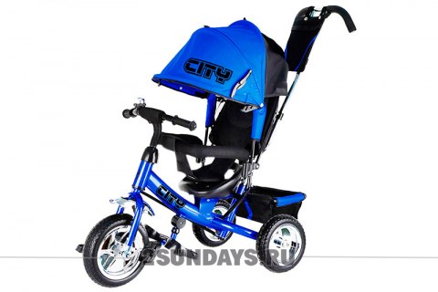 Велосипед City JD7 синий с пластиковыми колесами 10-8