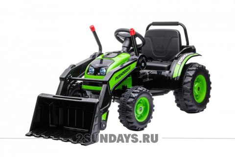 Электромобиль Трактор с ковшом HL389 LUX GREEN